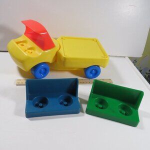 Little Tikes Toddle Tots Yellow Flatbed Truck with Removable Benches 1985